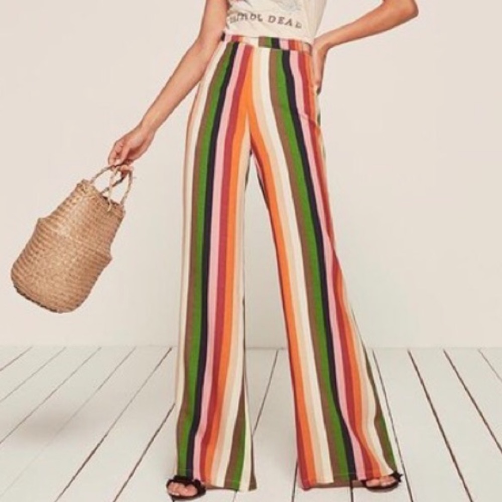 Reformation Sorrenti Pants in Rainbow Stripe